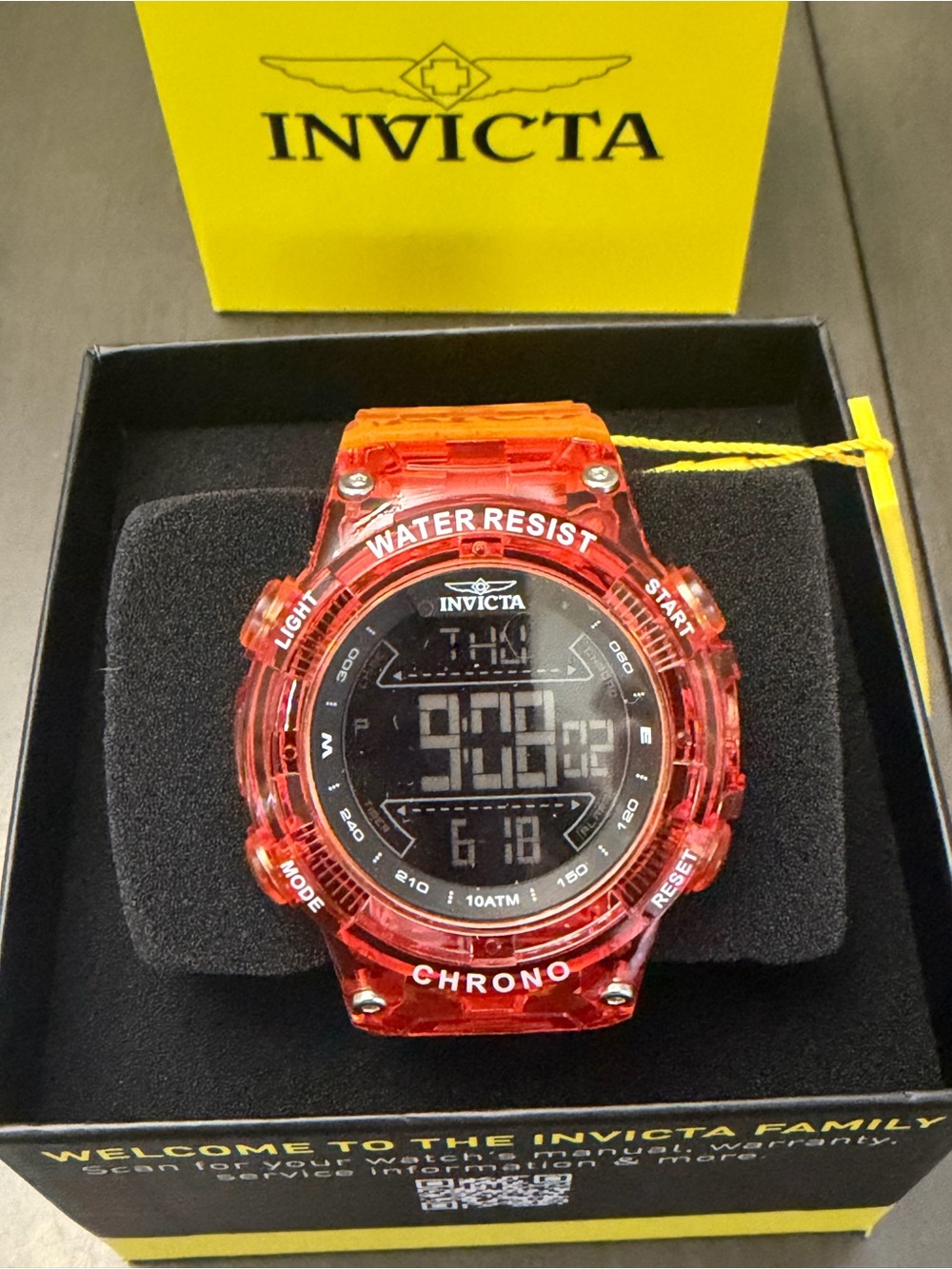 Invicta Men's Watch Invicta  Chrono Digital Dial Red Case Strap